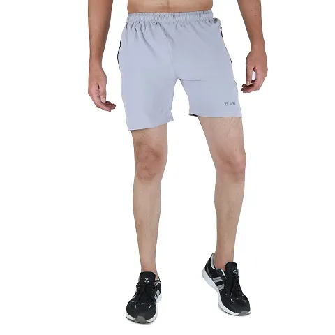 Buttons & Bows Men's Latest Relax fit/Dry Fit Shorts/Knickers with 02 Zip Pocket,/Light Weight Quick Dry/Regular Fit/Machine Wash -01 Piece (M, LGrey)