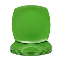 Homray Opulence Microwave Safe  Unbreakable Square Quarter Dinner Side Plates (Set of 6) (Green Apple)-thumb3