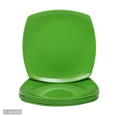 Homray Opulence Microwave Safe  Unbreakable Square Quarter Dinner Side Plates (Set of 6) (Green Apple)-thumb4