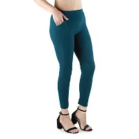 B&B-Buttons & Bows Women's Lycra Blend Body fit, Stretchable Formal Ankle Length Jeggings/Treggings Pant with 2 Pockets [Waist Size:26-38 Inch, Bottle Green]-thumb2