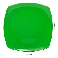 Homray Opulence Microwave Safe  Unbreakable Square Quarter Dinner Side Plates (Set of 6) (Green Apple)-thumb1