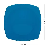 Homray Opulent Microwave Safe  Unbreakable Torquise Blue Square Quarter Plates-thumb2