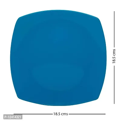 Homray Opulent Microwave Safe  Unbreakable Torquise Blue Square Quarter Plates-thumb3