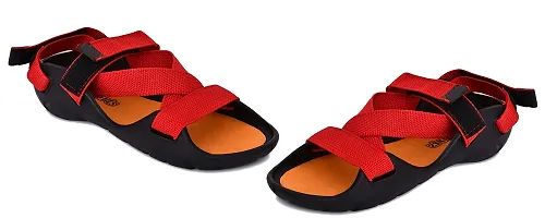 B&B-Buttons & Bows Sparxstar,EVA Foam/Canvas,Unisex Floaters,Sandals for men,Sandals for boys,Colourful Floaters,Floaters for men,Floaters for boys,Unisex-RED,Size-09(Indian),01 Pair-thumb1