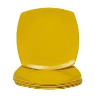 Homray Opulent Microwave Safe  Unbreakable Yellow Square Quarter Plates-thumb1