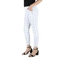 Classic Poly Lycra Checked Jegging for Women-thumb3