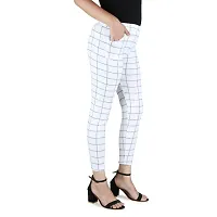 Classic Poly Lycra Checked Jegging for Women-thumb1