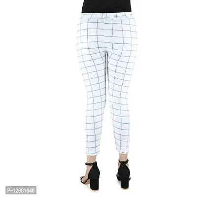 Classic Poly Lycra Checked Jegging for Women-thumb5