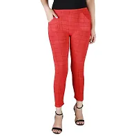 Classic Poly Lycra Checked Jegging for Women-thumb1