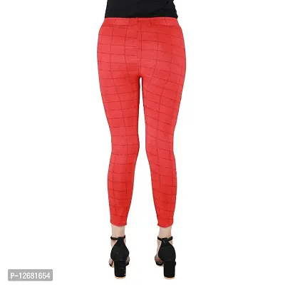 Classic Poly Lycra Checked Jegging for Women-thumb4