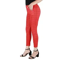 Classic Poly Lycra Checked Jegging for Women-thumb4