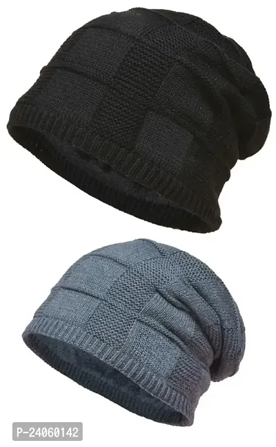 Buttons and Bows Winter Unisex Short Beanie Caps Combo 02