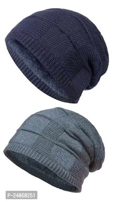 Buttons and Bows Winter Unisex Short Beanie Cap Combo for Men, Women-thumb0