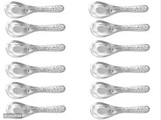 Stainless Steel Masala Spoons Mini Spoon Set - 12 Pieces for Masala Dabba and Small Spice Containers in Home Kitchen-thumb0