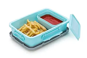 Dhananjay Kiddo Lunch Box ? 2 Compartment Insulated Lunch Box Plastic Tiffin Box for Boys, Girls, School  Office (Lock, Blue)-thumb1