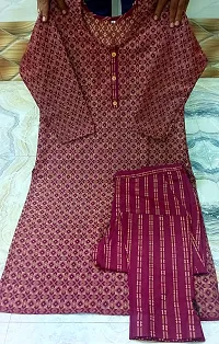 Trendy Designer Jacquard Khadi Kurta Pant Set with Dupatta-thumb2