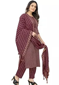 Trendy Designer Jacquard Khadi Kurta Pant Set with Dupatta-thumb1