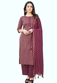 Trendy Designer Jacquard Khadi Kurta Pant Set With Dupatta-thumb3