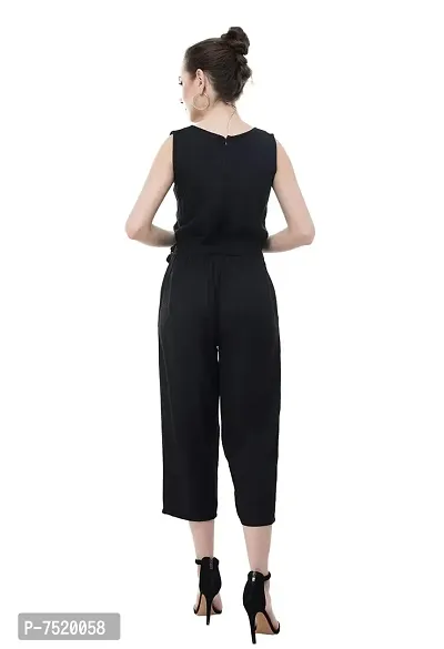 Pkyenterprises Milkyway Trendy Black Rayon Jumpsuit for Girls/Women-thumb2