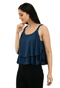 Milkyway Women Rayon Flared Crop top-thumb3