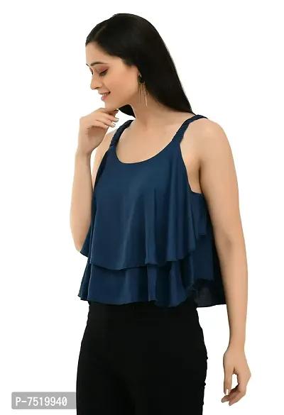 Milkyway Women Rayon Flared Crop top-thumb4