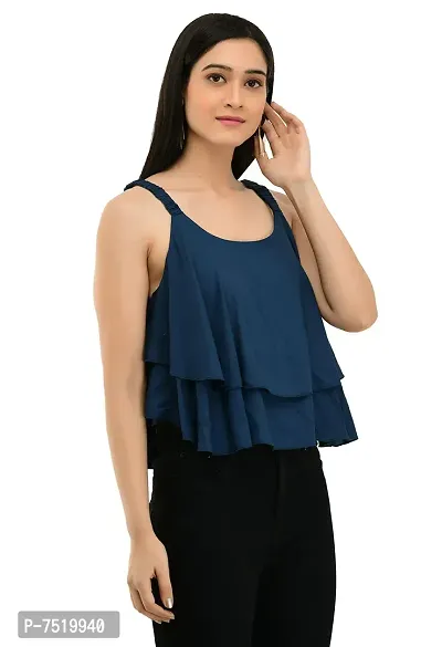 Milkyway Women Rayon Flared Crop top-thumb5