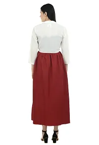 Stylish Maroon Crepe Solid Dress and Shrug Set For Women-thumb2