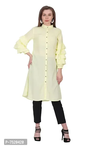 Milkyway Women Stylish Trendy Layered Sleeve Button up Dress-thumb2