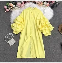 Milkyway Women Stylish and Trendy Button up Ruffled Sleeve Dress-thumb1