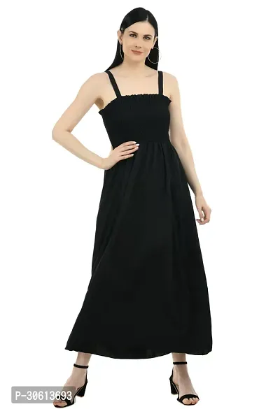 Stylish Black Crepe Solid Dress and Shrug Set For Women-thumb2