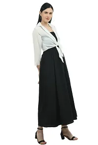 Stylish Black Crepe Solid Dress and Shrug Set For Women-thumb4