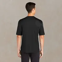 Stylish Black Silk Solid Round Neck  Half Sleeve T-Shirt For Men-thumb1