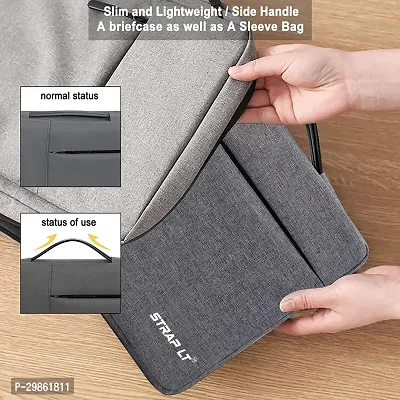 Corfortable Grey Nylon Laptop Sleeve Handbag-thumb2