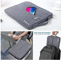 Corfortable Grey Nylon Laptop Sleeve Handbag-thumb2