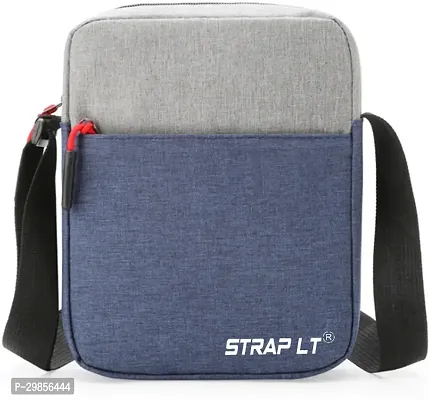 Unisex Blue Polyester Solid Sling Bags