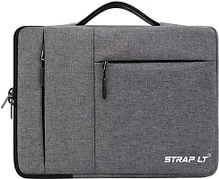 Corfortable Grey Nylon Laptop Sleeve Handbag-thumb2