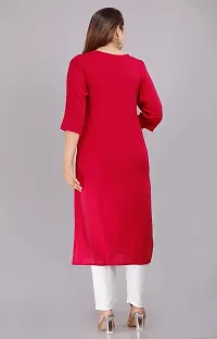 Saloni Fashion Rayon Solid Straight Kurta for Women (Red Color)-thumb1