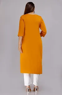 Saloni Fashion Rayon Solid Straight Kurta for Women (Orange Color)-thumb1