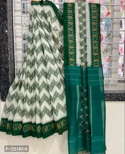 Stylish Pure Linen Digital Print Saree With Beautiful Linen Blouse For Women