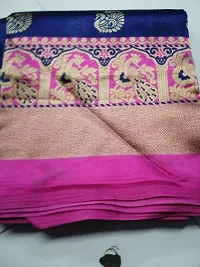 Beautiful Chanderi Silk Saree With Blouse Piece-thumb3