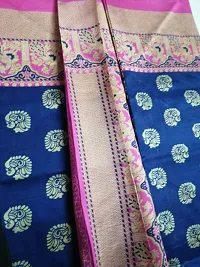 Beautiful Chanderi Silk Saree With Blouse Piece-thumb2