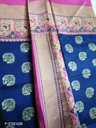 Beautiful Chanderi Silk Saree With Blouse Piece-thumb3