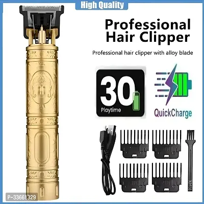 Professional T9 Rechargeable Cordless Electric Blade Beard Trimmer Hair Cut Fully Waterproof Trimmer (Gold)