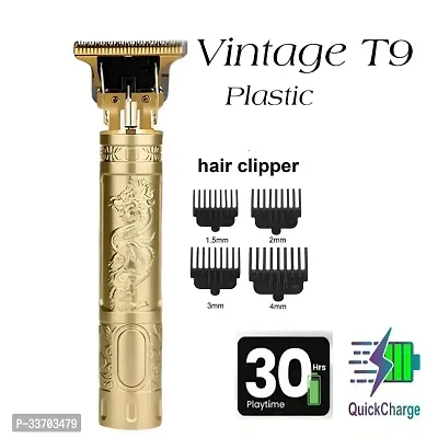 T9 Waterproof Trimmer Hair Cutting Machine USB Charger Trimmer 60 min Runtime 1 Length Settings  (Gold)-thumb0