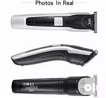 HTC 538 hair trimmer with 5 5min runtime 4 length settings (Silver+Black)-thumb1