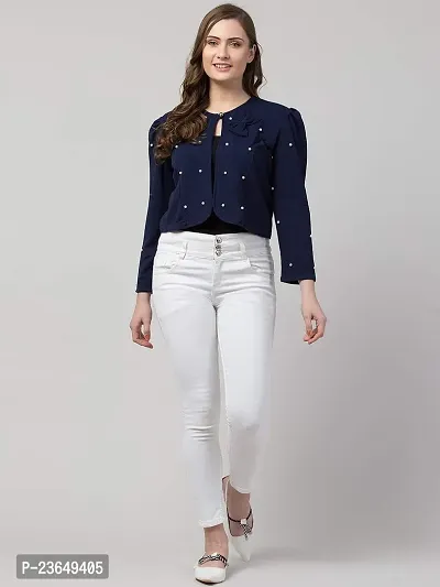 Stylish Blue Cotton Blend  Shrugs For Women-thumb5