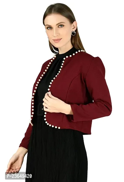 Stylish Maroon Polycotton   Shrugs For Women-thumb0