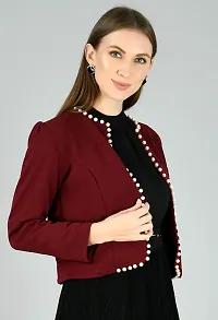 Stylish Maroon Polycotton   Shrugs For Women-thumb3