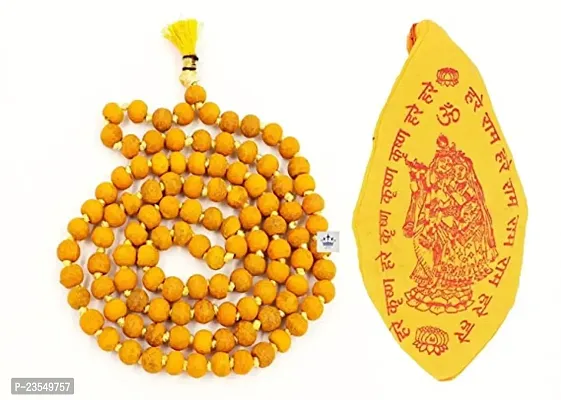 BABA DAYAL Haldi Mala With Gomukhi, Baglamukhi Mala/haldi mala 108 Beads Original/Yellow Natural Haldi Mala Turmeric Mala, हल्दी माला, haldi mala 108 Beads (Haldi Jaap Mala 108 Beads)
