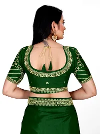 Stylish Art Silk Green Saree With Blouse piece-thumb3